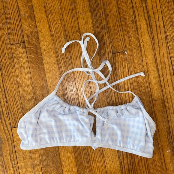 VYB Gingram Cutout Bralette Bikini Top Large - Picture 2 of 5